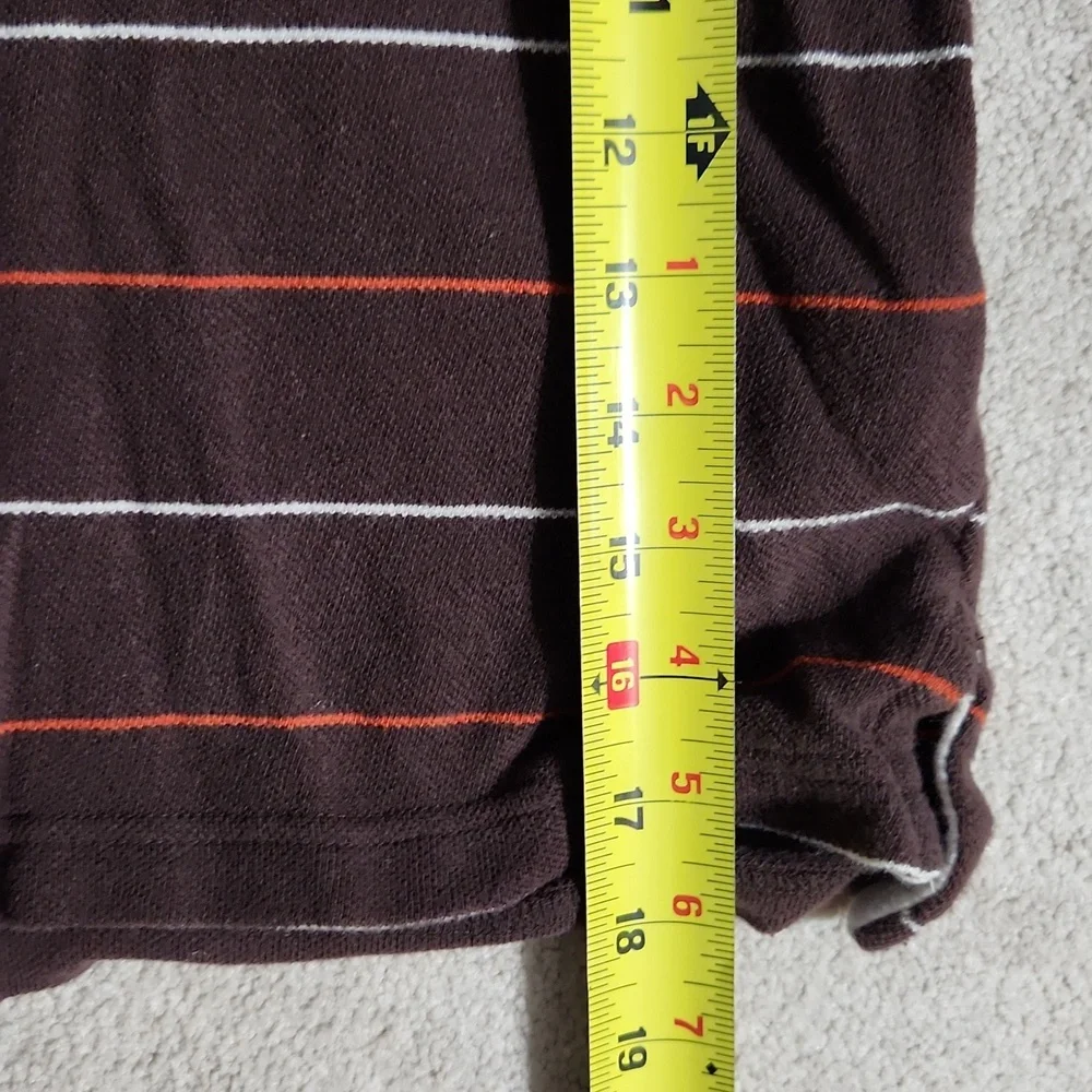 Old Navy Boys Brown Long Sleeve Striped Shirt with Cream Sleeves - Small